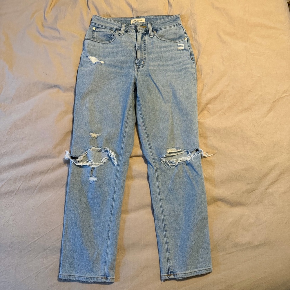 Distressed Blue Jeans